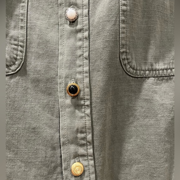 AMO Denim Army Top with Vintage Buttons - Picture 3 of 8